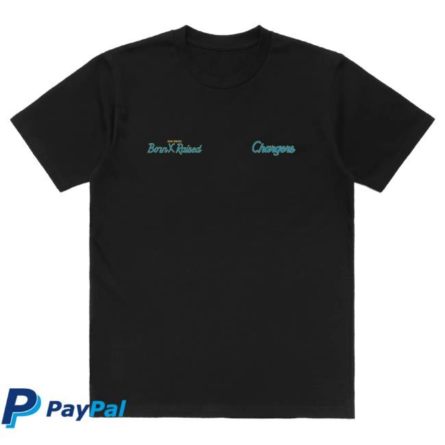 Official Born X Raised Merch Store Shop Born X Raised + Los Angeles Chargers Helmet New Shirt: Black BornxRaised