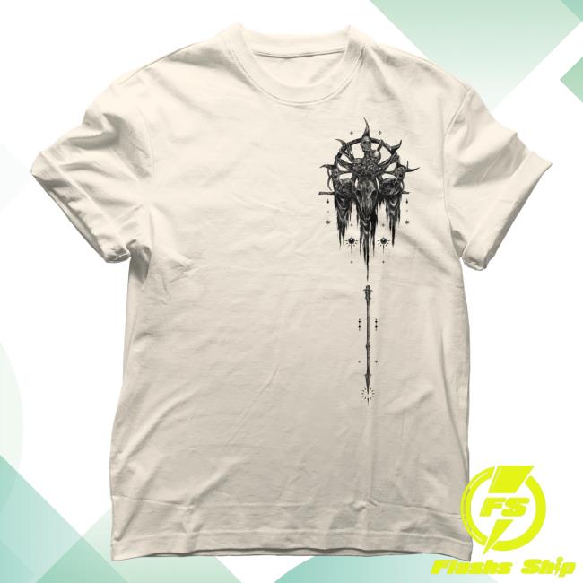 Official Svdden Death Merch The Summoning 2023 Accursed Helm Off White T Shirt Svddendeath