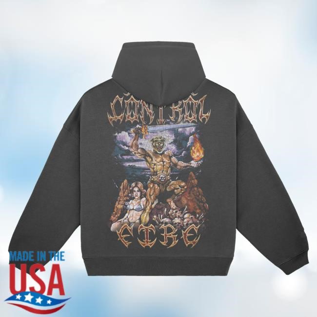 Official Papa Meat Merch Meatcanyon I Control Fire Popover Sweatshirt
