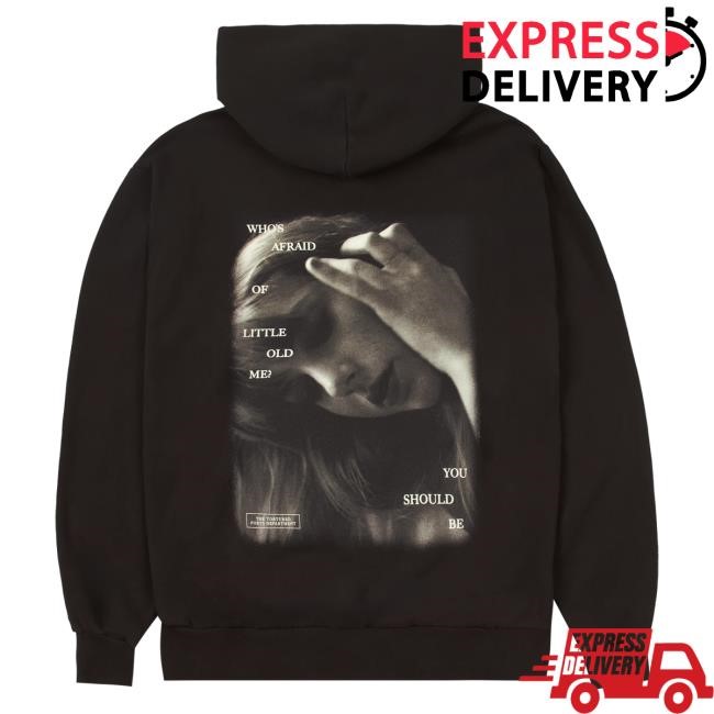Official Taylor Swift Merch Store Who's Afraid Of Little Old Me? Dark Brown Sweatshirts Taylor Swift Apparel Clothing TaylorSwift