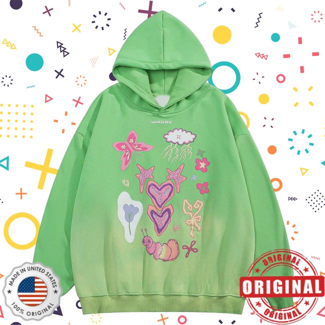 Official Aelfric Eden Clothing Merch Store Aelfric Eden Creative Cartoon Pattern Pull Over Hoodie Green AelfricEden