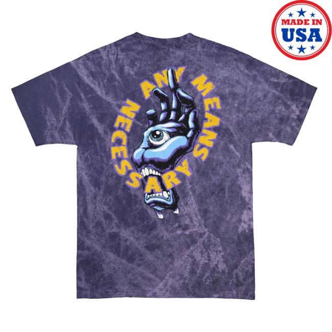 Official Any Means Necessary Clothing Tie Dye Palm Screamer Tee Shirt Vintage Purple Tie-Dye