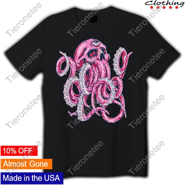 Official Deep Dark And Dangerous Merch Ddd Red Octopus Skull Tee
