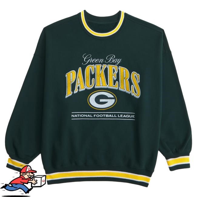 Official Abercrombie And Fitch Store Green Bay Packers Vintage Sunday Crew Neck Sweatshirt NFL by Abercrombie