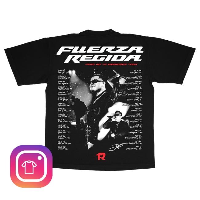 Official Fuerza Regida Merch Store Corridos - Black S/S T-Shirts Fuerza Regida Clothing Shop FuerzaRegida