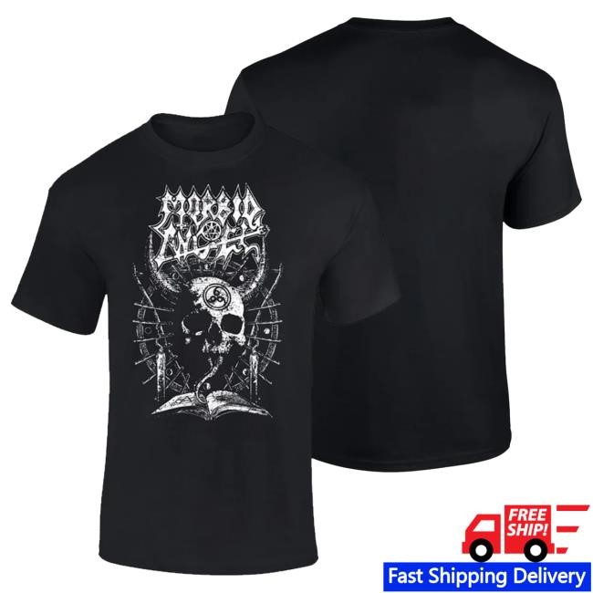 Morbid Angel White Horned Skull New Shirt Morbid Angel Official Merch