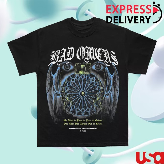 Official Bad Omens Concrete Jungle Lyrics Tee Shirt - Bad Omens