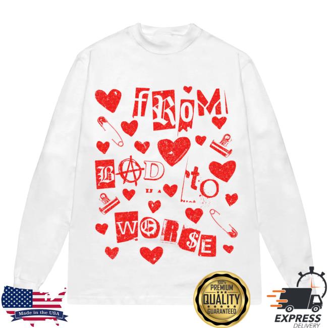 Official Misery Worldwide Misery Worldwide Bad To Worse Graphic Print White Long Sleeve New Shirt