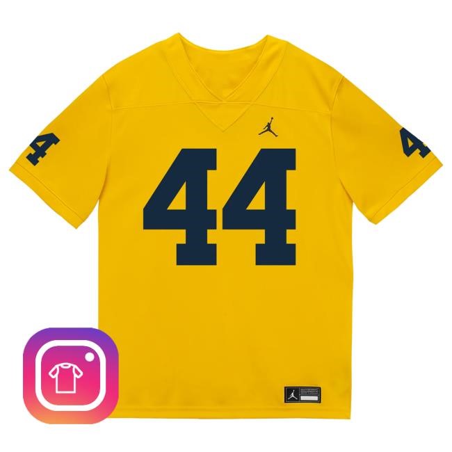 Official The M Den Michigan Wolverines #44 Max Bredeson Student Athlete Maize Football Jersey Shirts