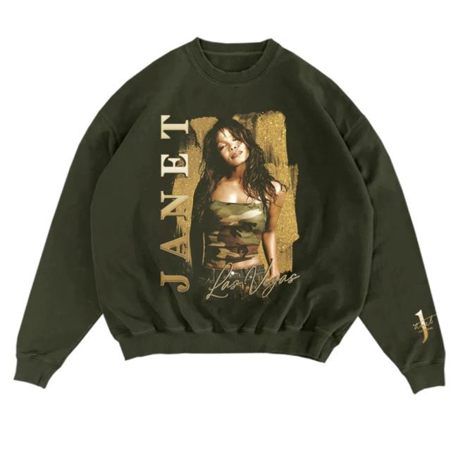 Janet Jackson Official Store Army Pullover Crewneck Sweatshirt