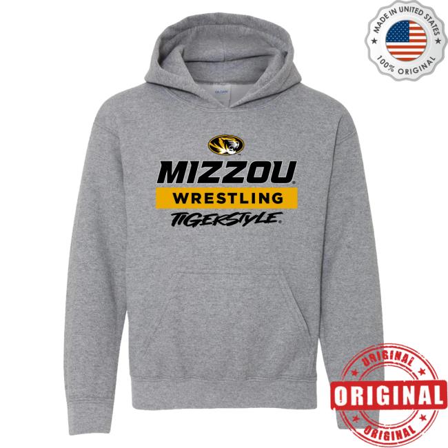 Mizzou Cotton Bowl Merch Mizzou Tigers Youth Tiger Style Oval Tiger Head Grey Hoodie
