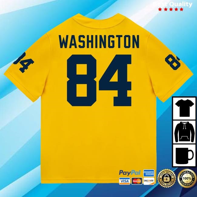 Michigan Wolverines #84 Jacob Washington Student Athlete Maize Football Jersey Top Shirt The M Den Shop Official