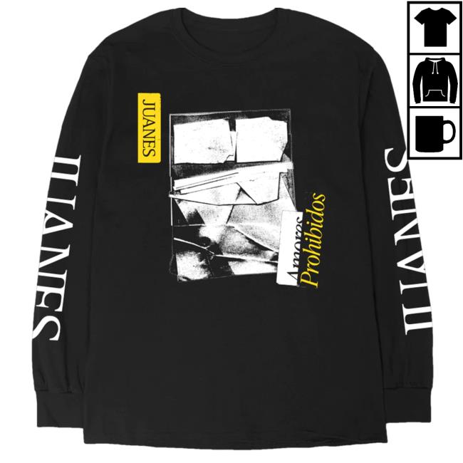 Official Juanes Merch Store Juanes Amores Prohibidos Long-Sleeve Black Juanes Apparel Clothing Shop