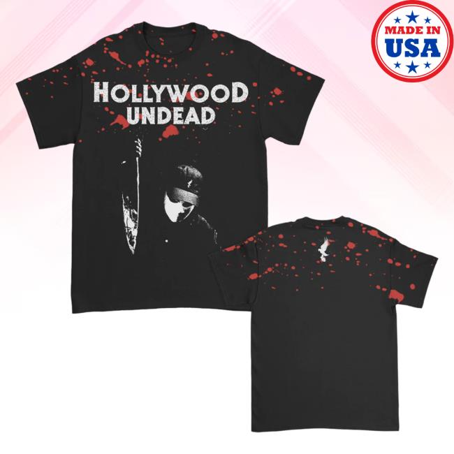 Hollywood Undead Merch Horror Blood Splatter Dye T Shirt