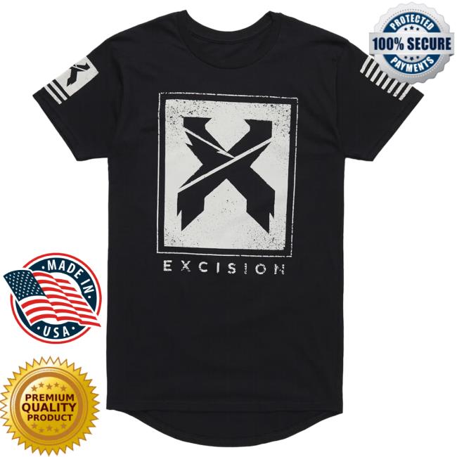 Official Excision Merch Bar 'Street' Droptail Top Shirt - Black MerchBar