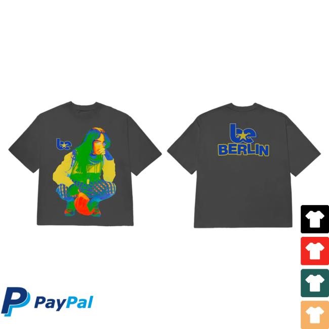 Billie Eilish Color Pop Berlin Washed Black Shirts