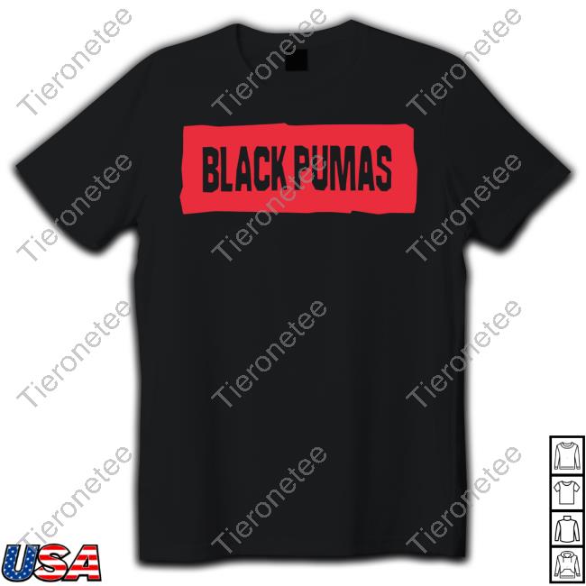 Black Pumas Red Logo Stamp Long Sleeve Tee