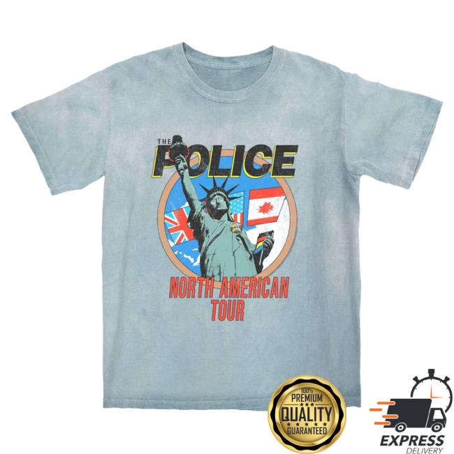 Official Merch Bar The Police Band North America 1983 Colorful Concert Promotion Distressed Color Blast Shirts MerchBar ThePolice