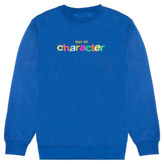 Official Out Of Character Merch Silly Rainbow Hooded Sweatshirt - Royal Blue