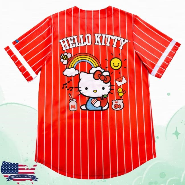 Official Sanrio Apparel Clothing Kuromi Merch Hello Kitty x JapanLA Baseball Jersey Shirt New Sanrio Shop Store