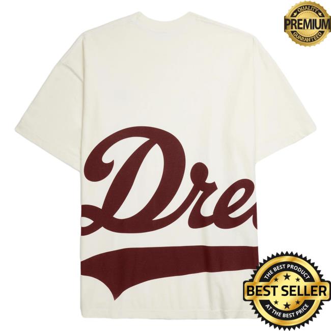 Official Dreamville Merch Jumbo Classic Logo Pullover Sweatshirt White/Maroon Dreamville Records