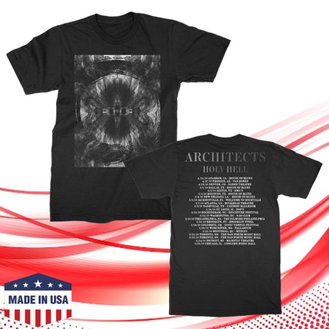 Official Kings Road Merch Store Architects Merch Store Shop Architects Holy Hell 2019 Tour Tee (Black) KingsRoadMerch