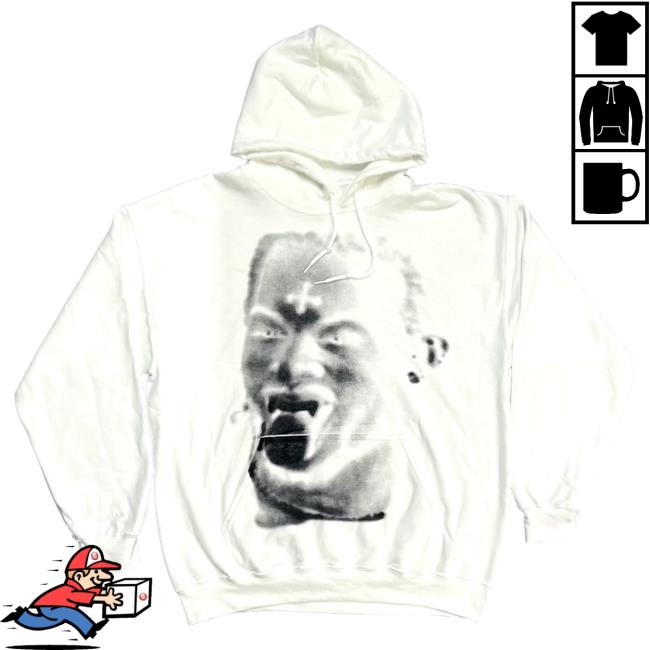 Official Playboi Carti Merch Playboi Carti Whole Lotta Red Face Crewneck Sweatshirt White PlayboiCarti Clothing Shop Store