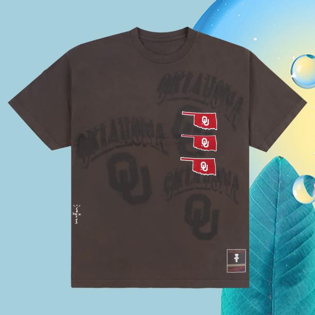 Official Travis Scott Utopia Merch Store CJ X M&N X UNIVERSITY OF OKLAHOMA SEAL T Shirt Travis Scott Apparel Clothing TravisScott