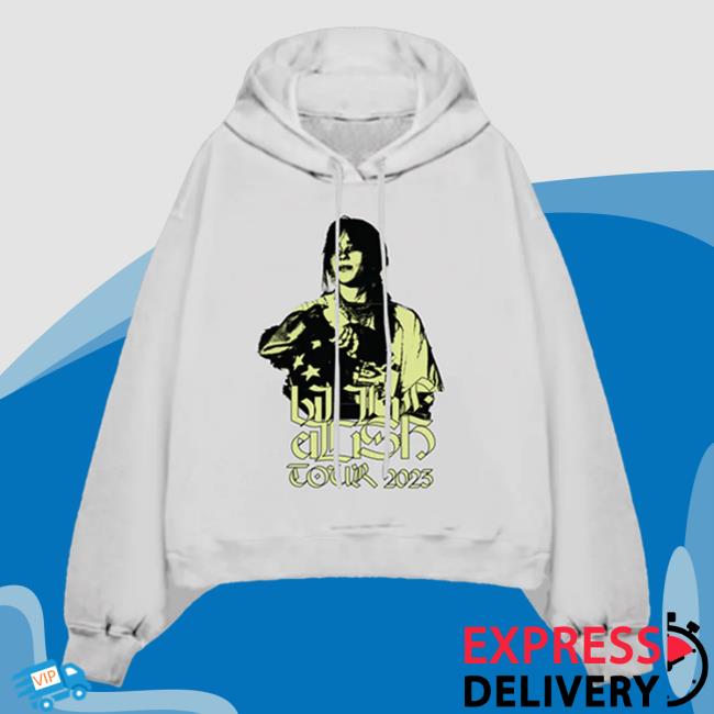 Official Interscope Records BillieEilish Merch Clothing Store Billie Eilish On Stage Off White Tour 2023 Sweatshirts