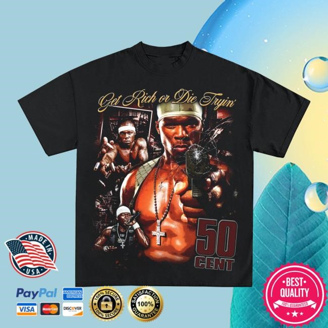 Official 50 Cent "Get Rich Or Die Tryin" Graphic Tees
