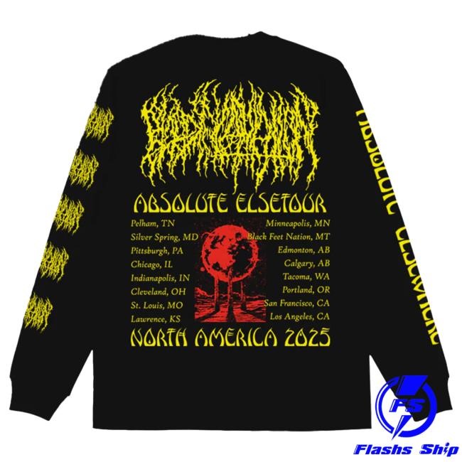 Absolute Elsewhere Summer 2025 Tour Long Sleeve Shirt (Black) | Blood Incantation Merch Official
