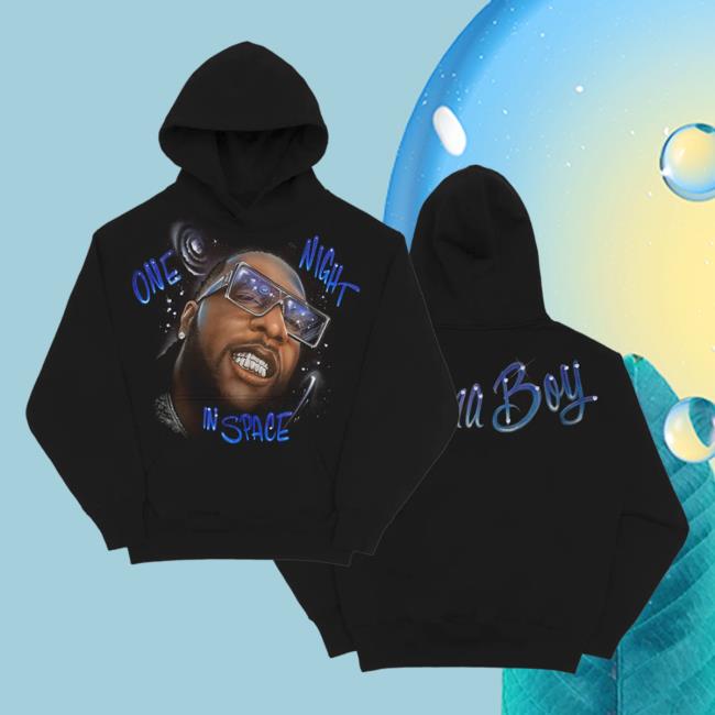 Official Burna Boy Merch Store Burna Boy Onis Airbrush One Night In Space Crew neck Sweatshirt Burnaboy