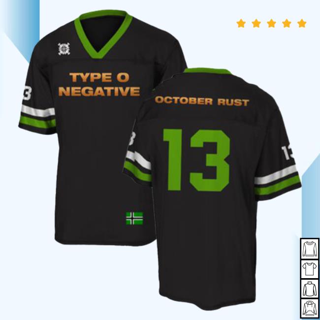 Official Type O Negative Merch October Rust Football Jersey