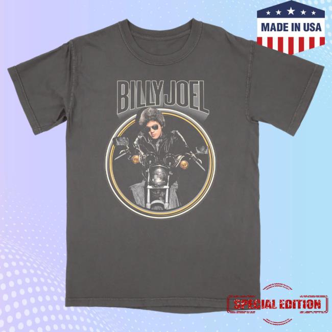 Official Billy Joel Merch Store Billy Joel "Vintage Retro Motorcycle" Popover Shirt Billy Joel Shop BillyJoel