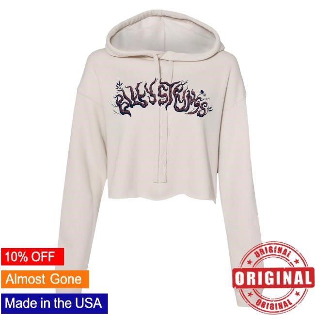 Official Billy Strings Merch Store Shop Billy Strings Fall Tour 2024 Ladies Crop Hooded Sweatshirt (Maarten Donders)