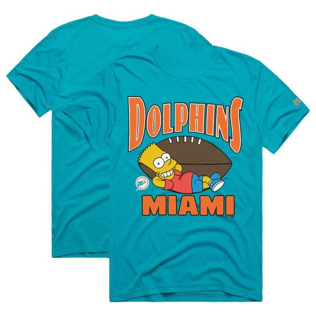 Official Miami Dolphins Homage x The Simpsons Unisex Hot Shirt - Aqua