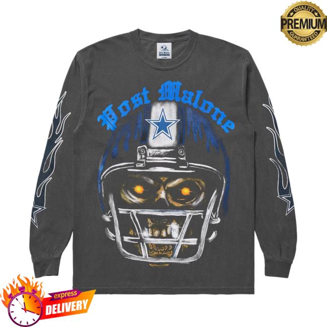 Post Malone Cowboys Merch Post Malone + Dallas Cowboys Skeleton Long-Sleeve