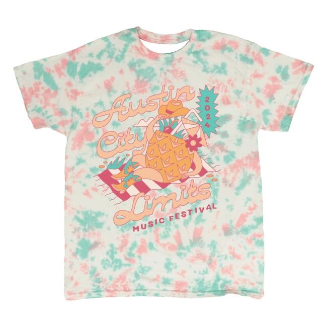 Pineapple Tie Dye Lineup Short Sleeve Tee – ACL Music Festival Merch