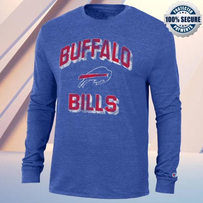 Buffalo Bills Brand Heather Royal Ultimate Sleeve Stadium Travel Buffalo Bills Champion Long Sleeve