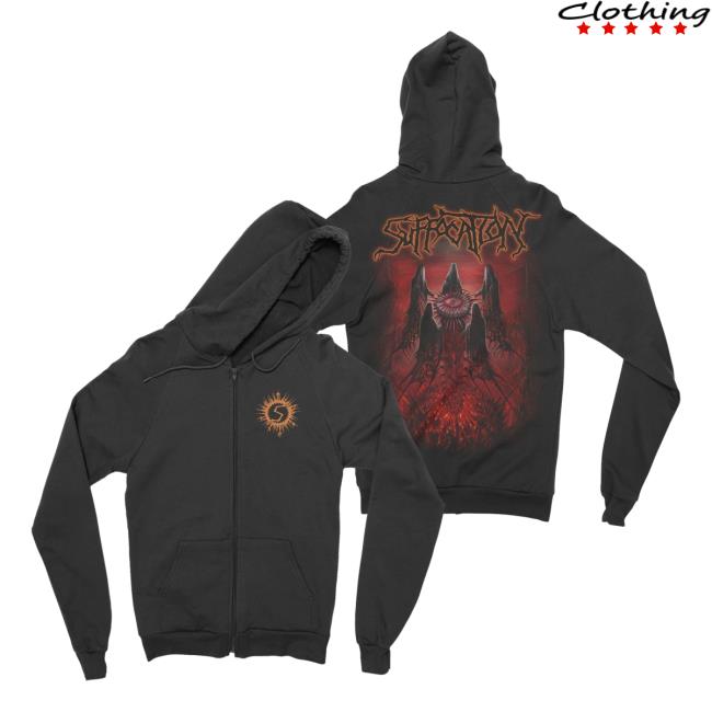 Official Night Shift Store Shop Suffocation - Blood Oath Zip Up Pullover Hoodie Nightshift Merch