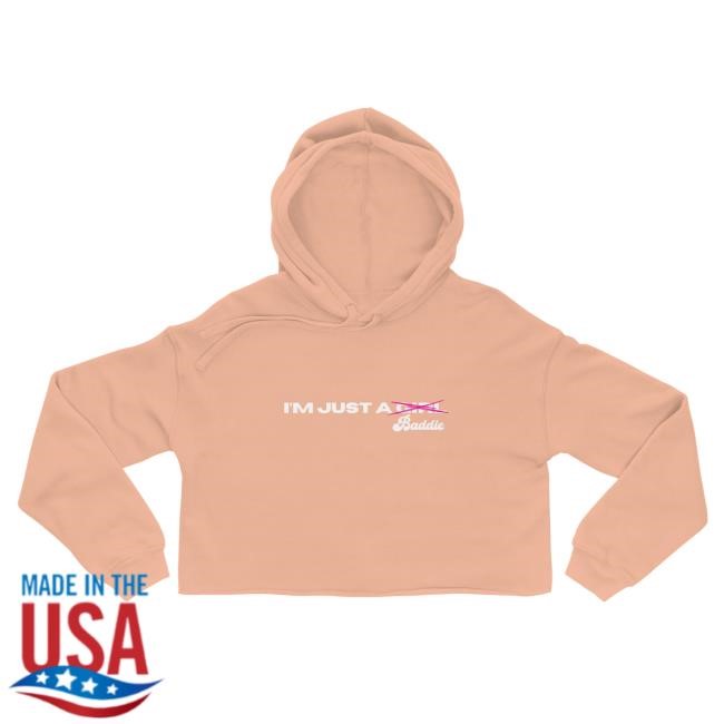 Vibrant Just A Baddie Peach Crop Hoodie Natalie Nunn