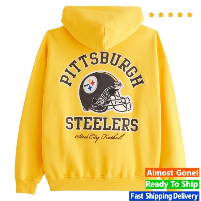 Official Abercrombie And Fitch Pittsburgh Steelers Graphic Popover Hoodie