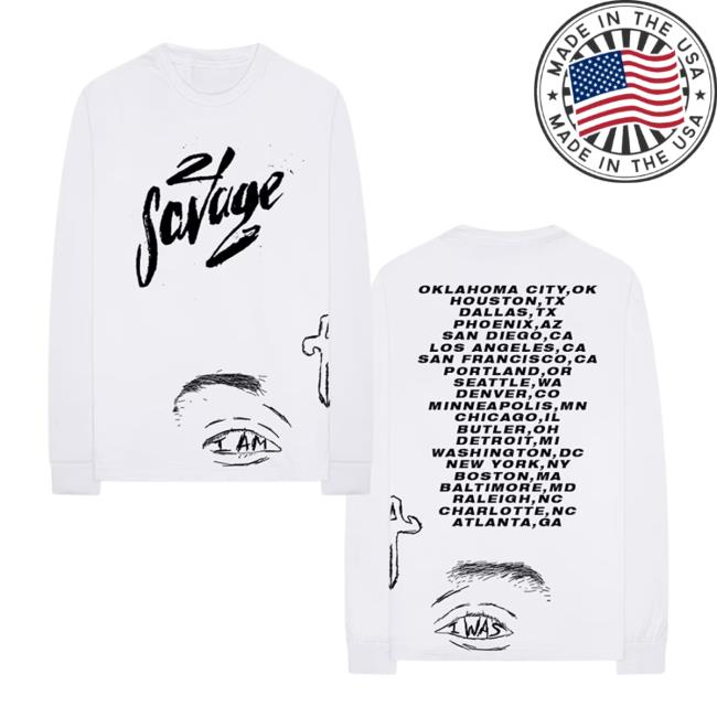 Official 21 Savage Merch Store Iaiw Eyes Long Sleeve Hot Shirt 21 Savage Apparel Clothing Shop 21Savage