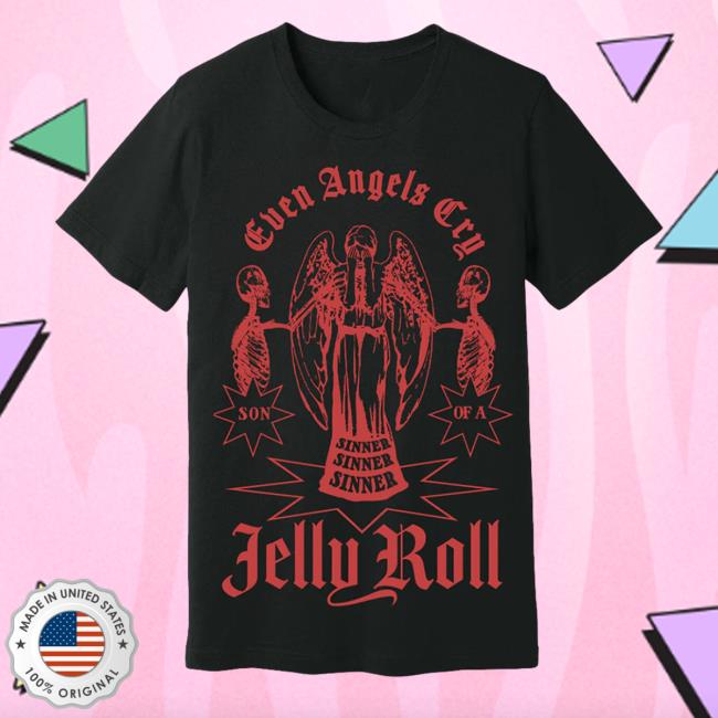 Official Jelly Roll Merch Black Angels Shirt Jellyroll615