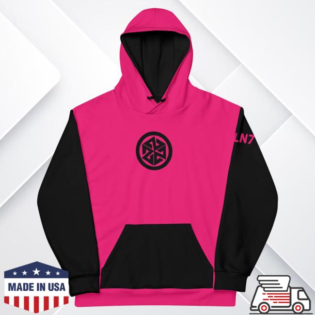 Official Avln7 Block Party Pink And Black Tech Pullover Sweatshirt