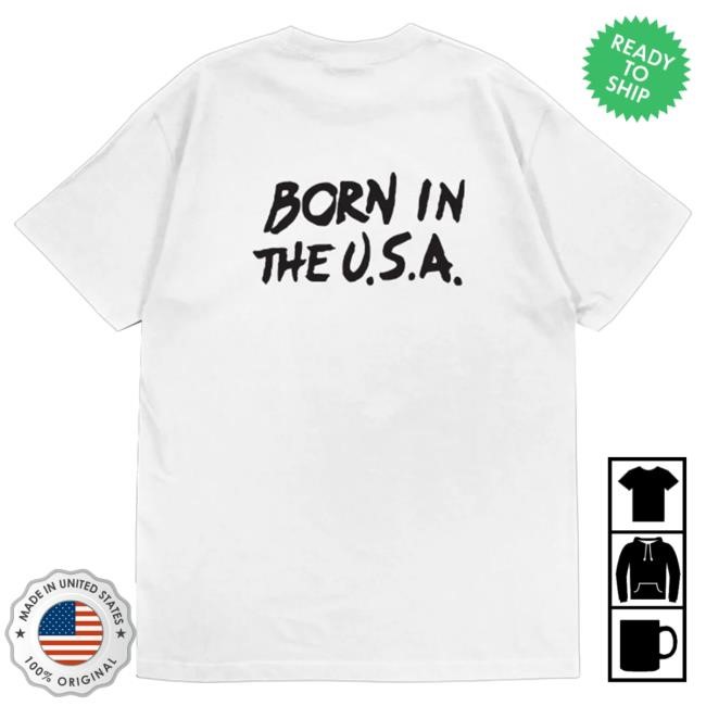 Official Bruce Springsteen Merch Store Retro Born In The U.S.A. Photo Tshirt Springsteen