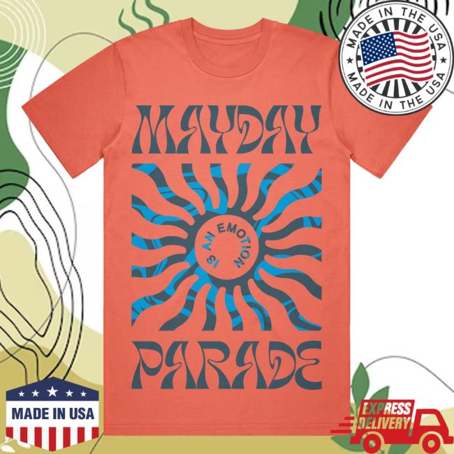 Mayday Parade Merch Is An Emotion (Sun) Bright Salmon Hooded