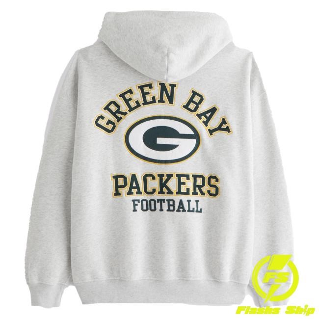 Official Abercrombie And Fitch Merch Green Bay Packers Graphic Pullover Hoodie NFL by Abercrombie