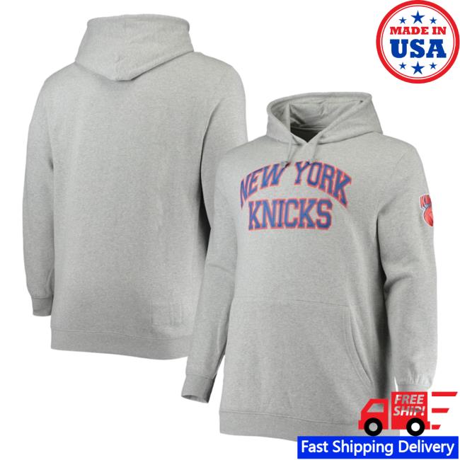 New York Knicks Mitchell & Ness Heathered Gray Hardwood Classics Big & Tall Throwback Hoodies