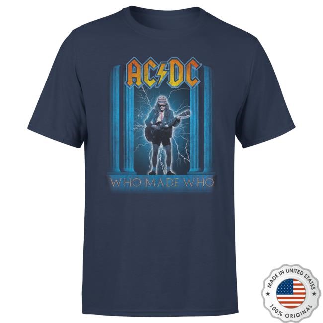 Official Ac Dc Merch Store Ac/Dc Who Made Who Navy New Shirt Ac Dc Shop Acdc Clothing